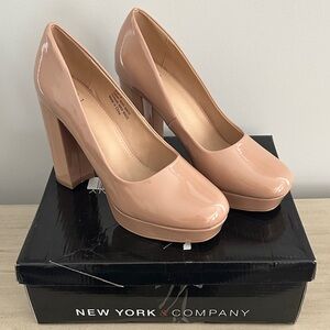 New York & Company Nude Patent Heels
